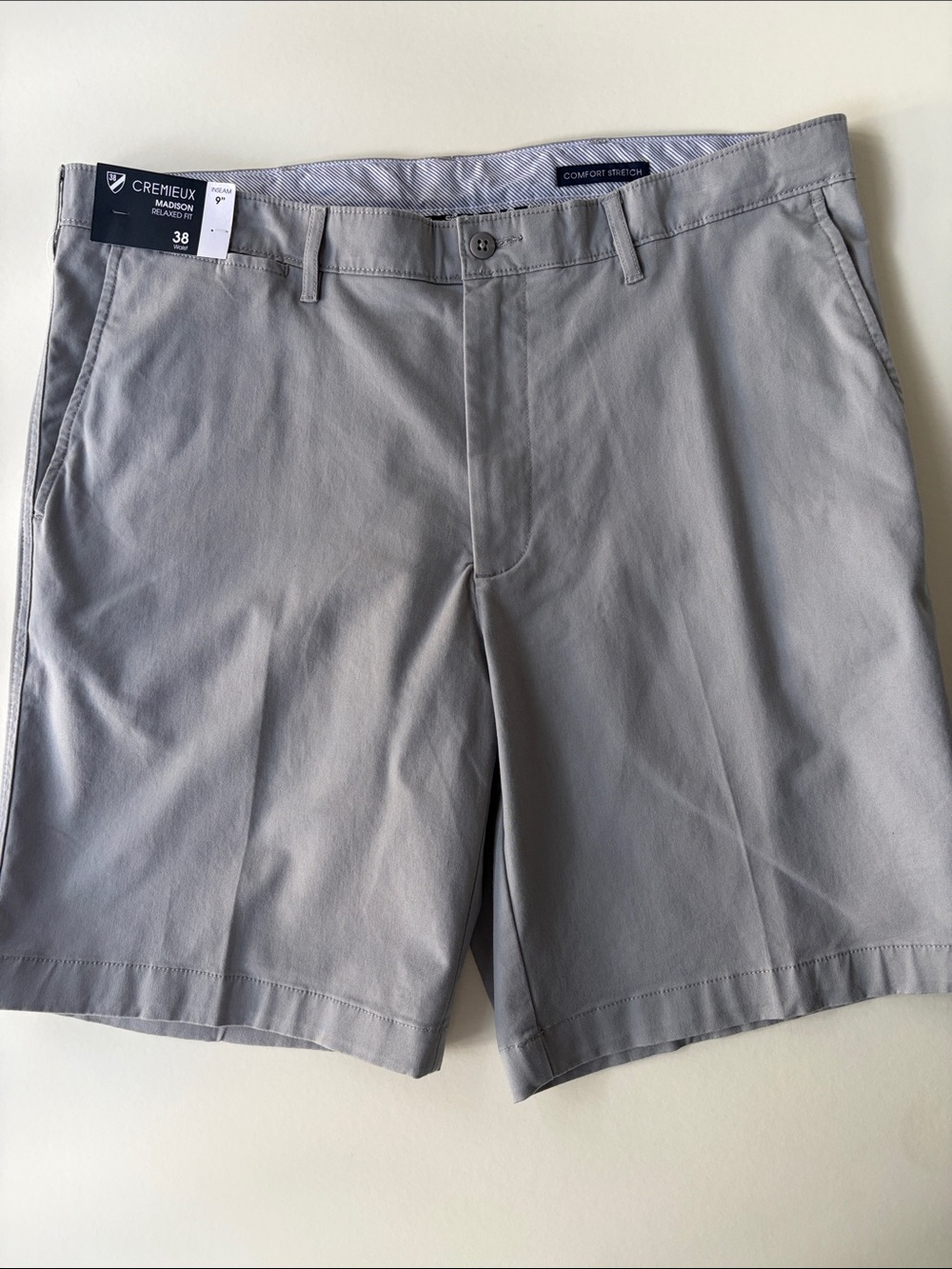 Cremieux Men’s 9” Madison Relaxed Fit Shorts Size 38 Grey